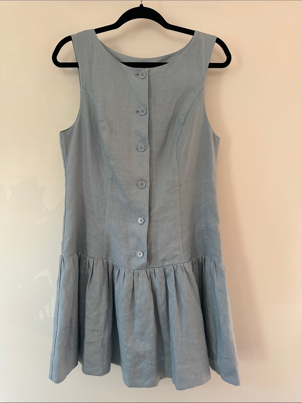 Aritzia Light Blue Sleeveless Button-Front Mini Dress